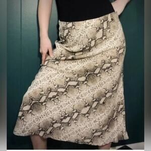 NEW RACHEL ZOE PYTHON PRINT FLOWY A LINE MIDI SKIRT SZ M